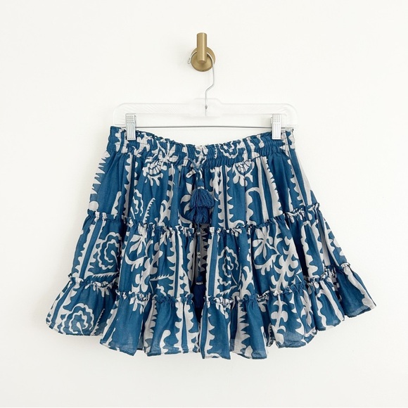 Zara Dresses & Skirts - Zara Cotton Voile Lightweight Blue & White Print Mini Skirt Size US XS